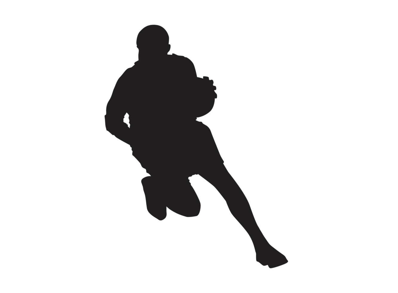 Silhouette Of A Basketball Player Carrying A Basketball png