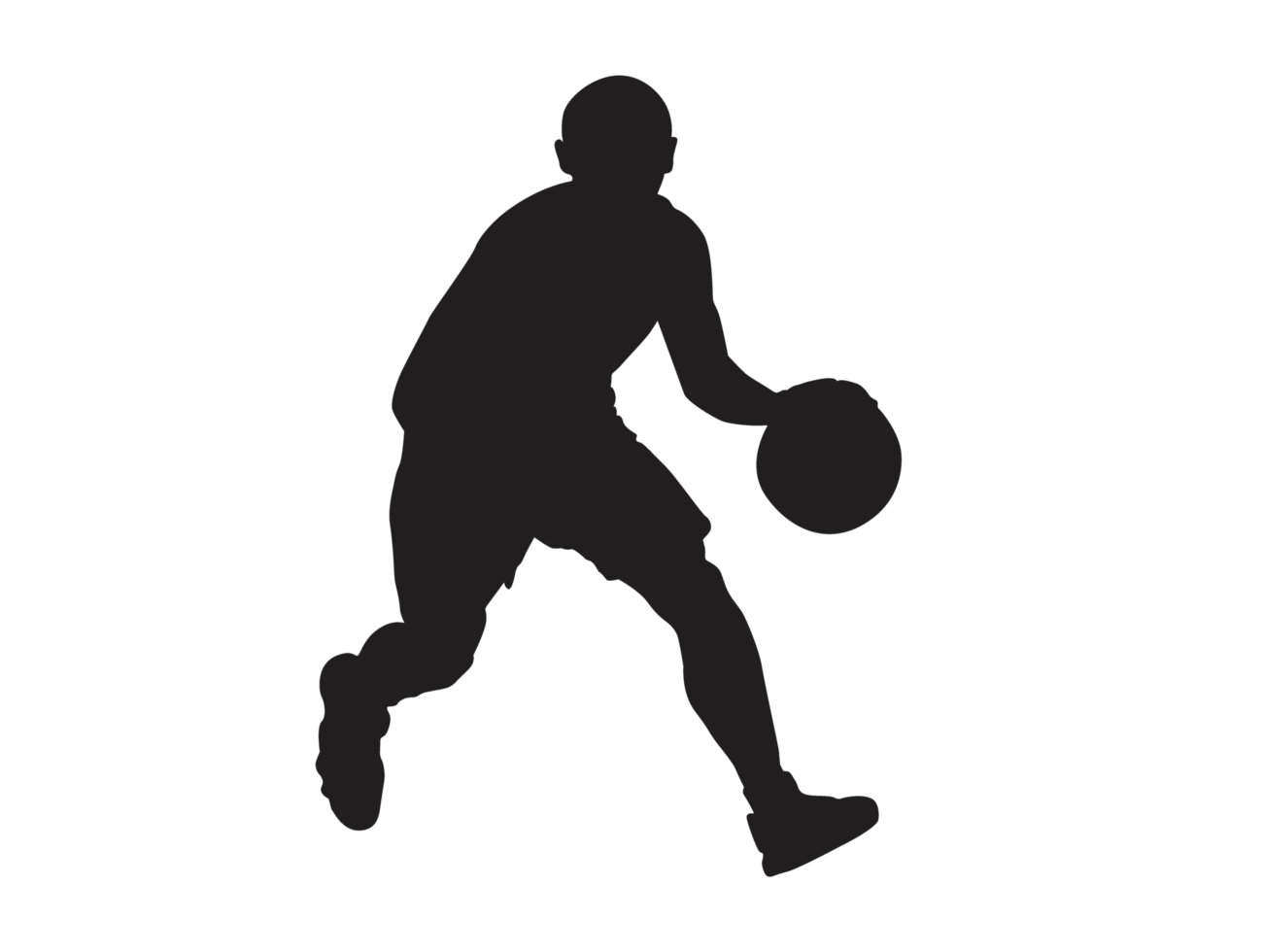 Silhouette Of A Basketball Player Carrying A Basketball png