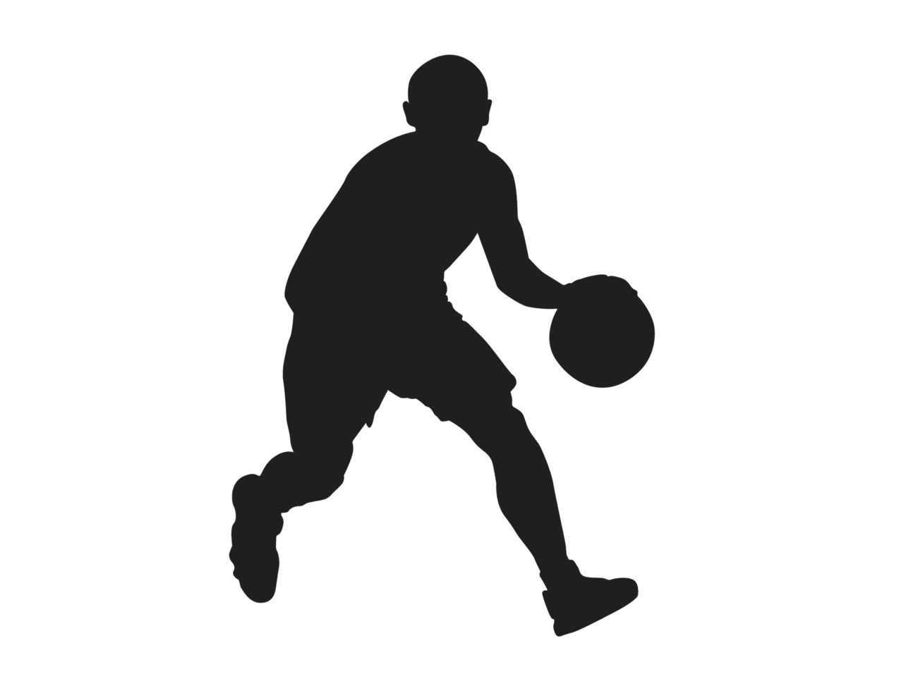 silhouet van een basketbal speler draag- een basketbal png