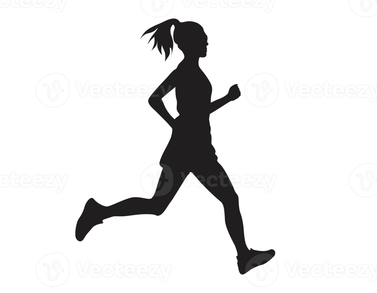 Silhouette of a Female Runner png