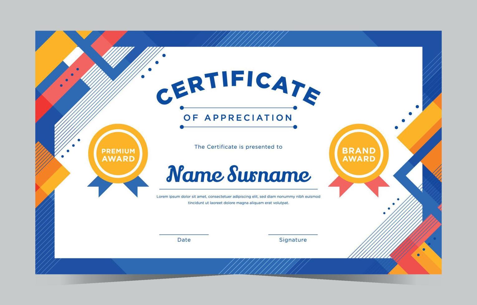 Creative Gradient Certificate of Appreciation vector
