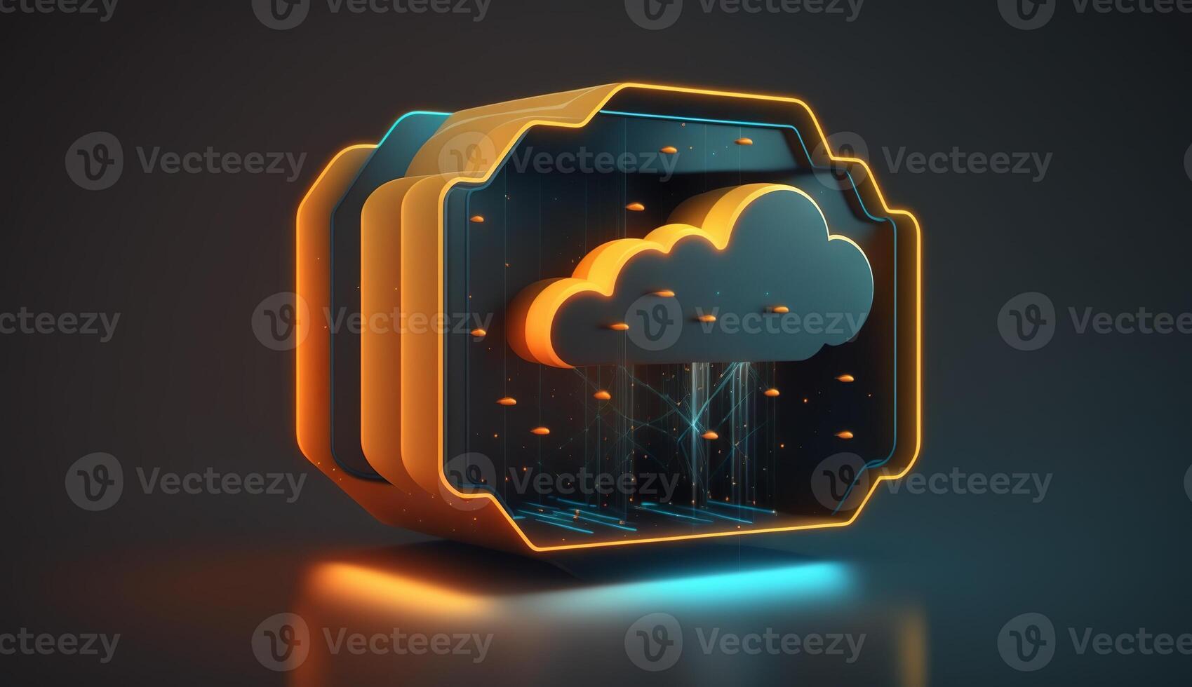 digital cloud storage icon server online social network. photo