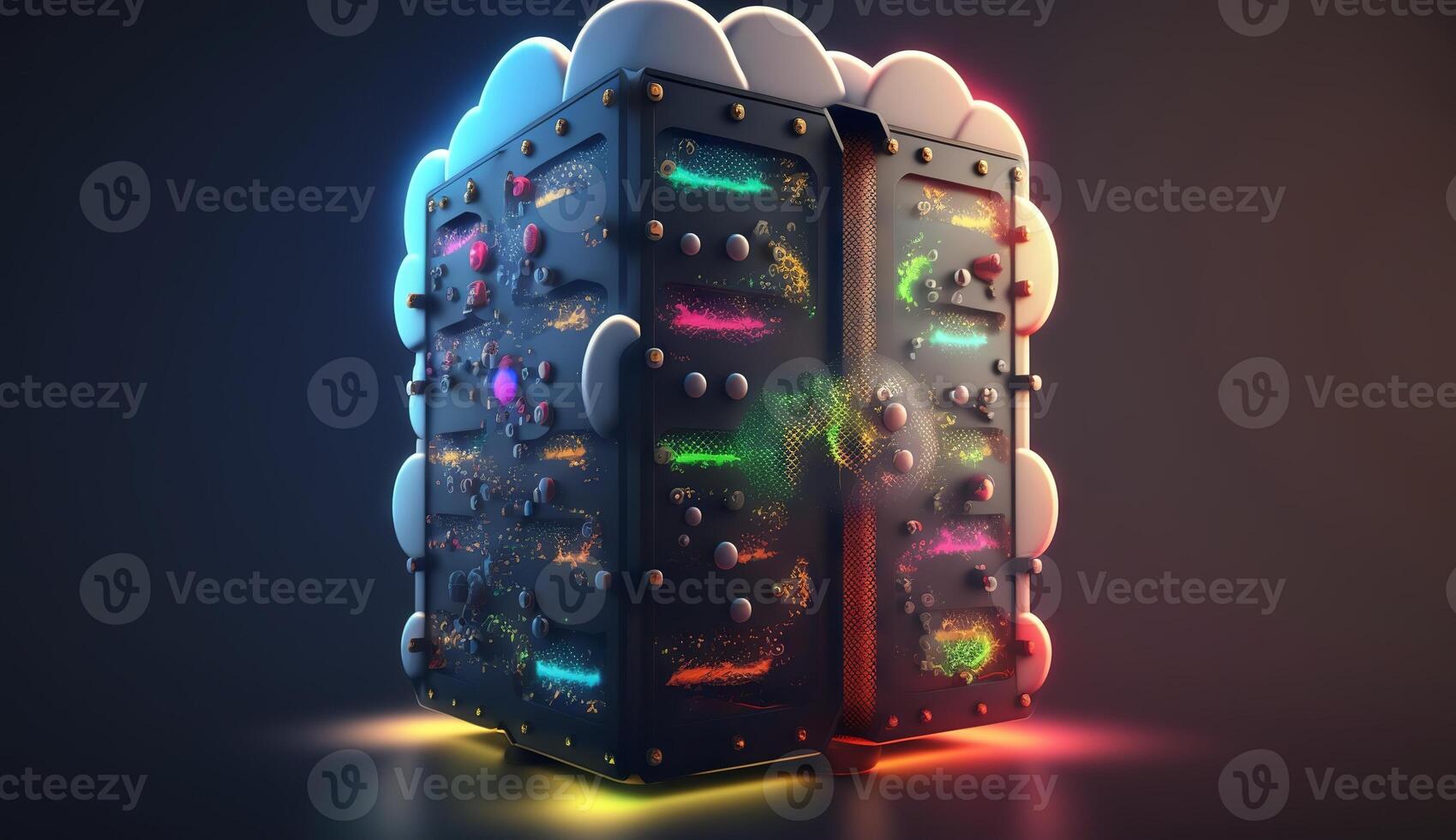 digital cloud storage icon server online social network. photo