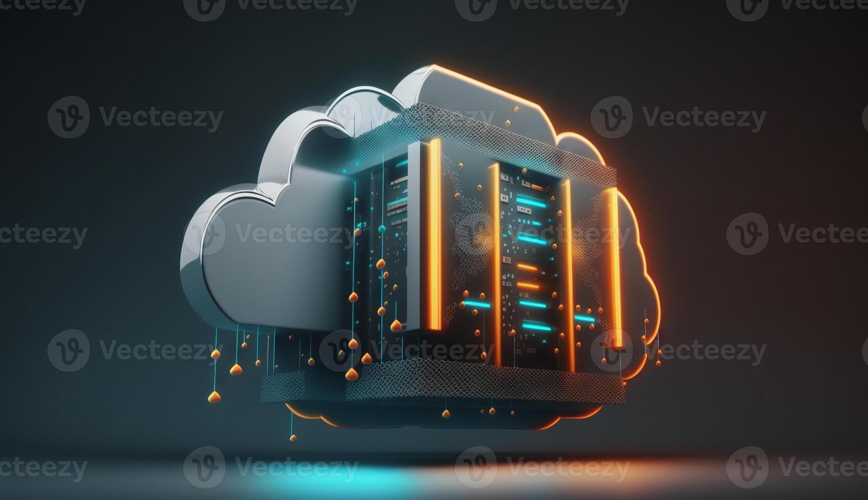 digital cloud storage icon server online social network. photo