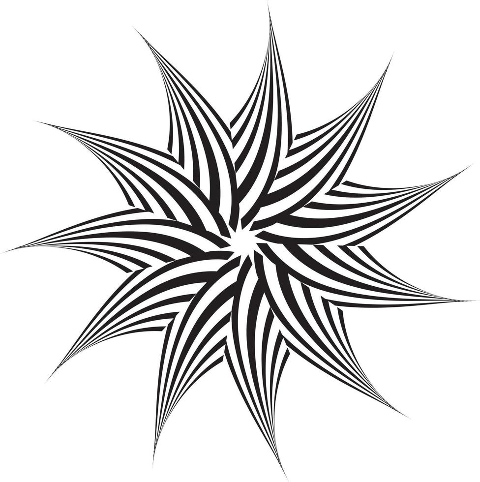 Simple Floral Vector Element In Black And White Color In Eps And Ai Formats