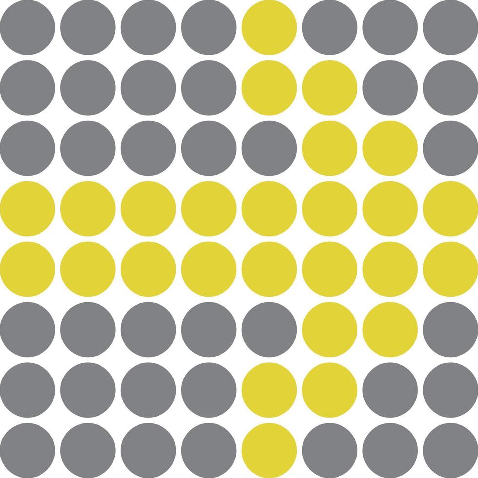 Simple Arrow Created With Colorful Circles. Yellow Arrow Sign In A Shape Created With Grey Circles vector