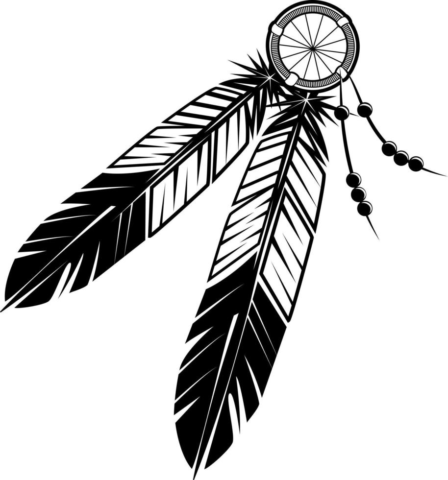 Vector Image Of A Decoration With Indian Feathers