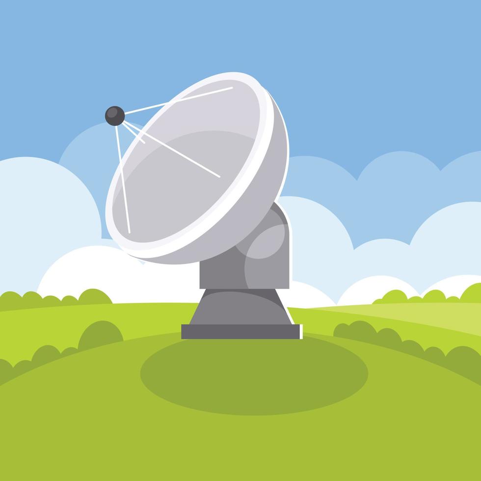 Vector Graphics Of A Large Satellite Antenna