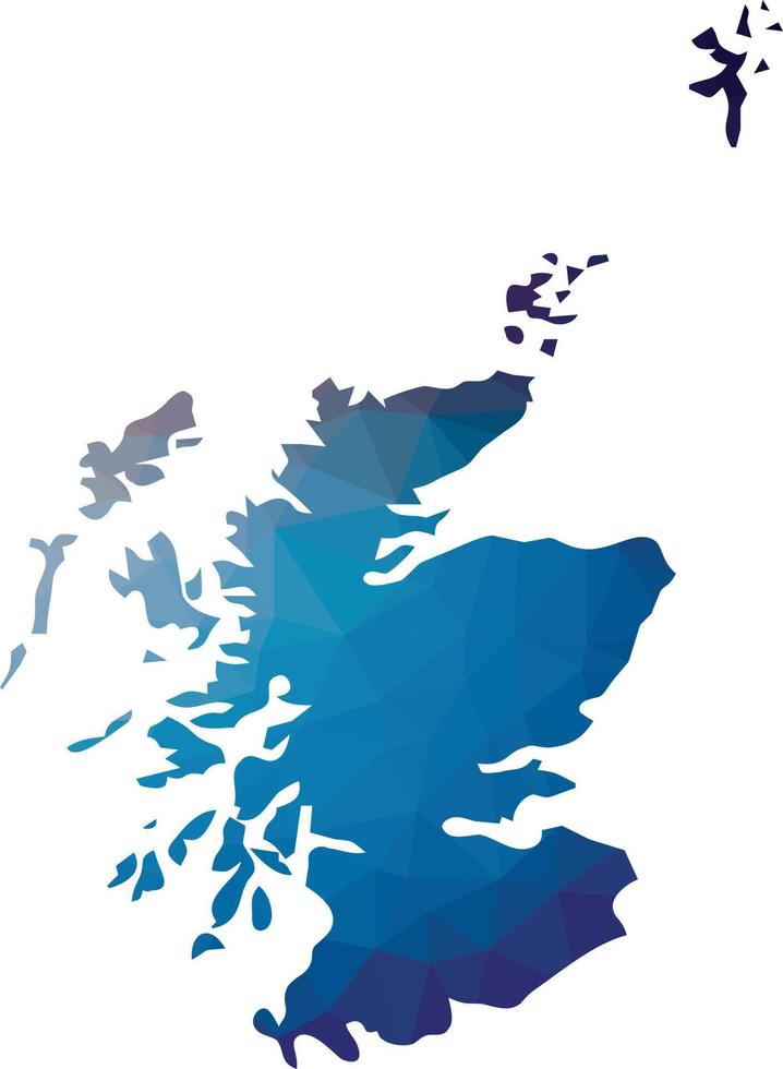 Vector Image Of The Map Of Scotland With A Blue Pattern