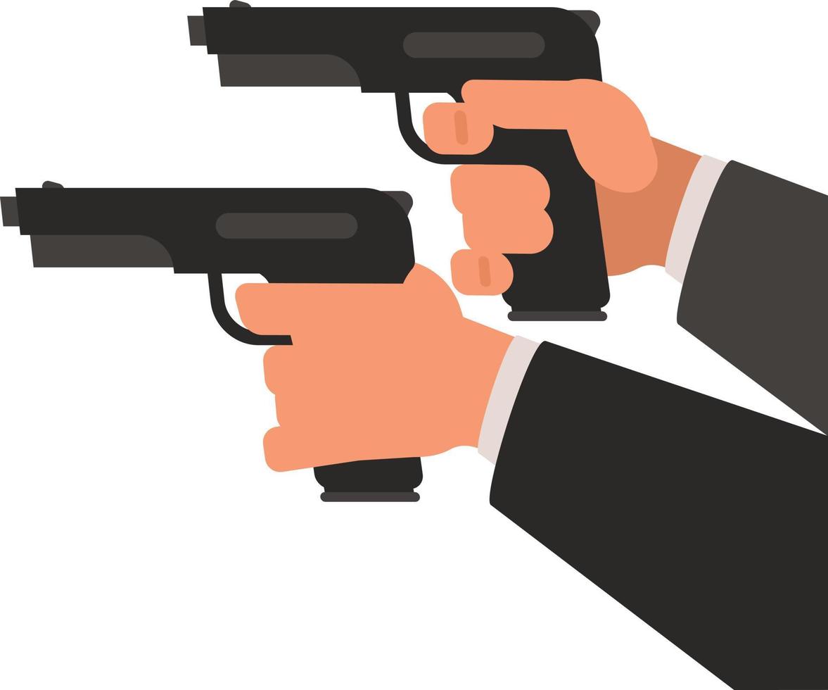 Vector Image Of Hands With Guns