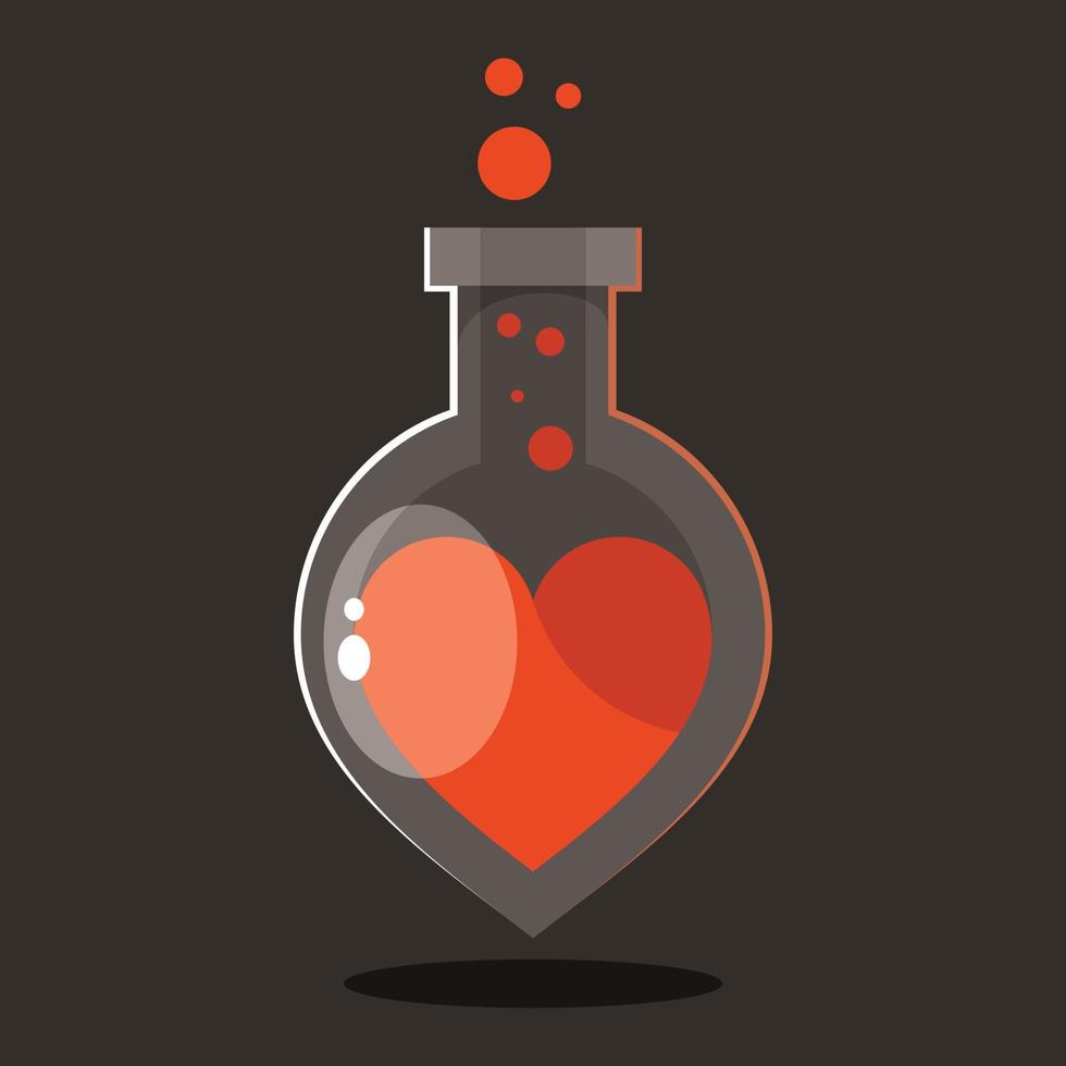 Vector Image Of A Bottle With Red Hearts Inside