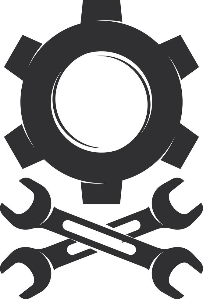 Vector Silhouette Of A Wrench A Cog