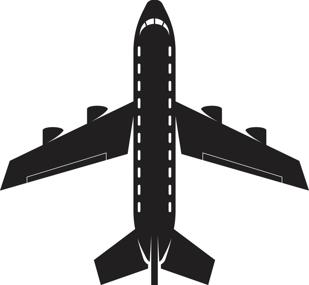 silueta de un pasajero avión vector