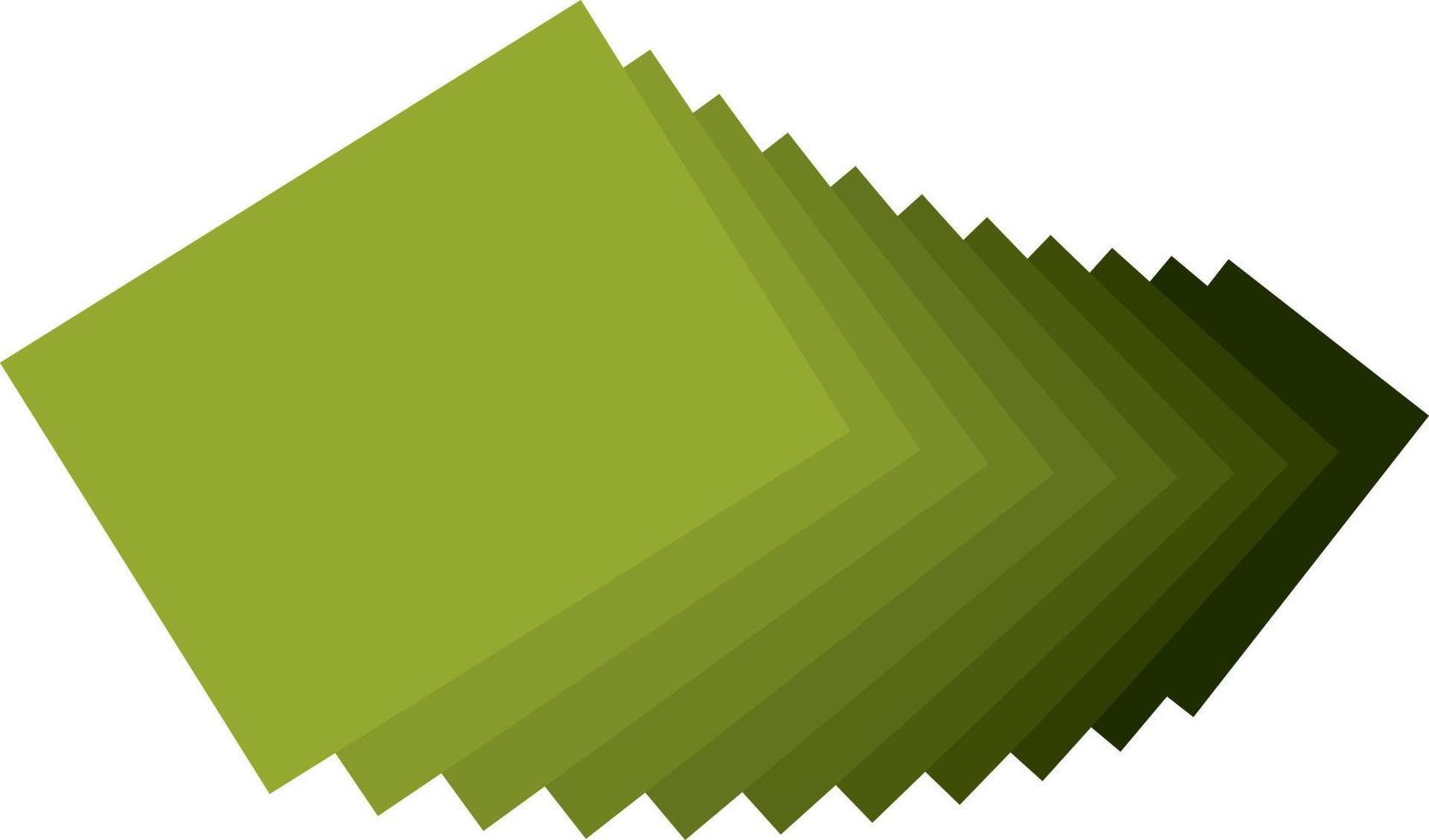 Trail Of Vector Paper Sheets In Olive-Green Color