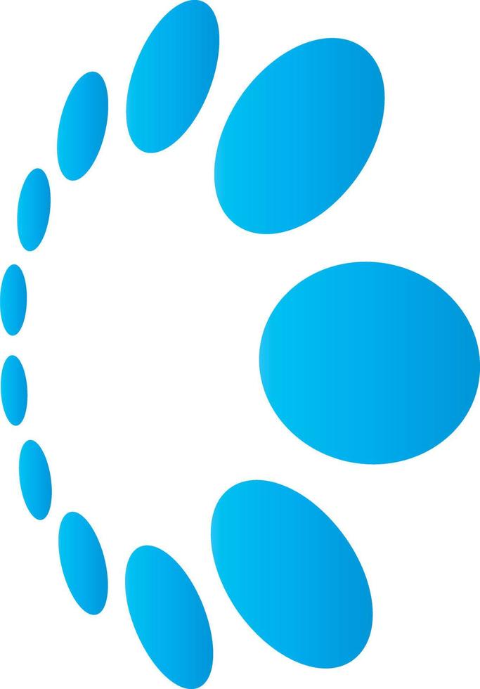 Vector Shape Created With Warped Blue Dots, Perfect For Logotype Design