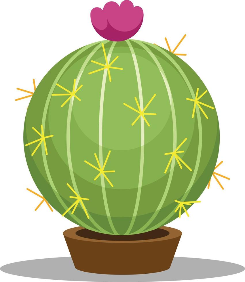 Vector Image Of Cactus Flower In A Tiny Pot