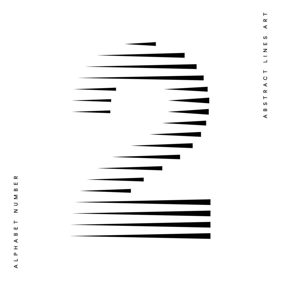 Number two 2 logo lines abstract modern art vector