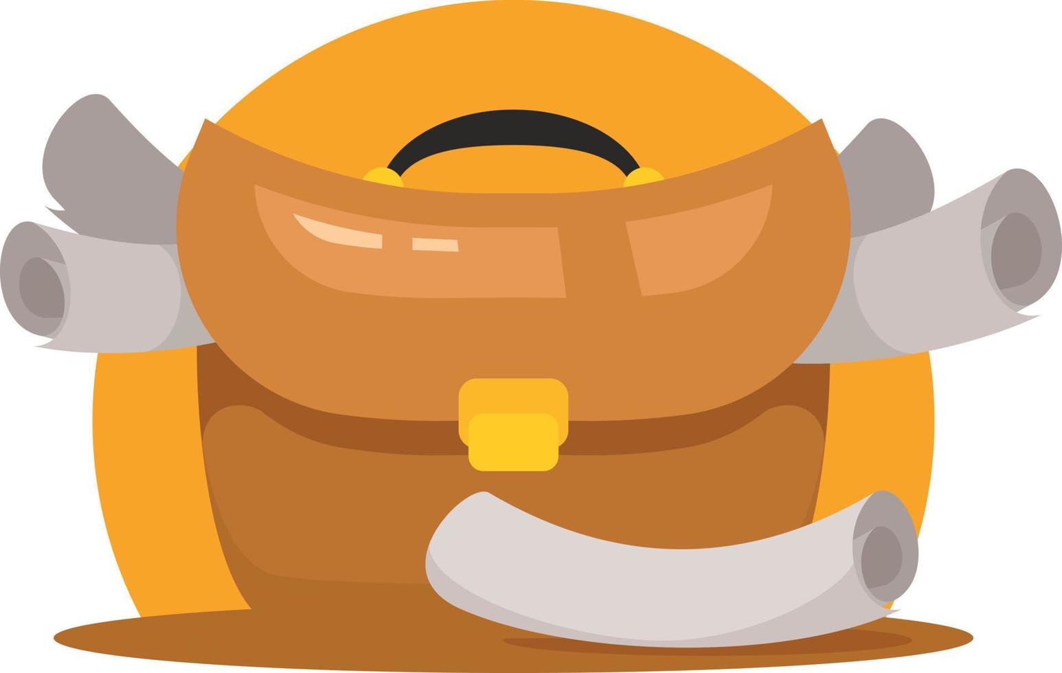 Vector Image Of A Briefcase Full Of Papers