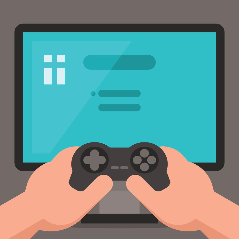 Vector Image Of A Person Playing Video Games