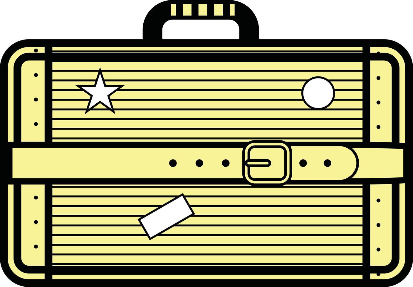 Vector Image Of A Suitcase With A Leather Belt In The Middle
