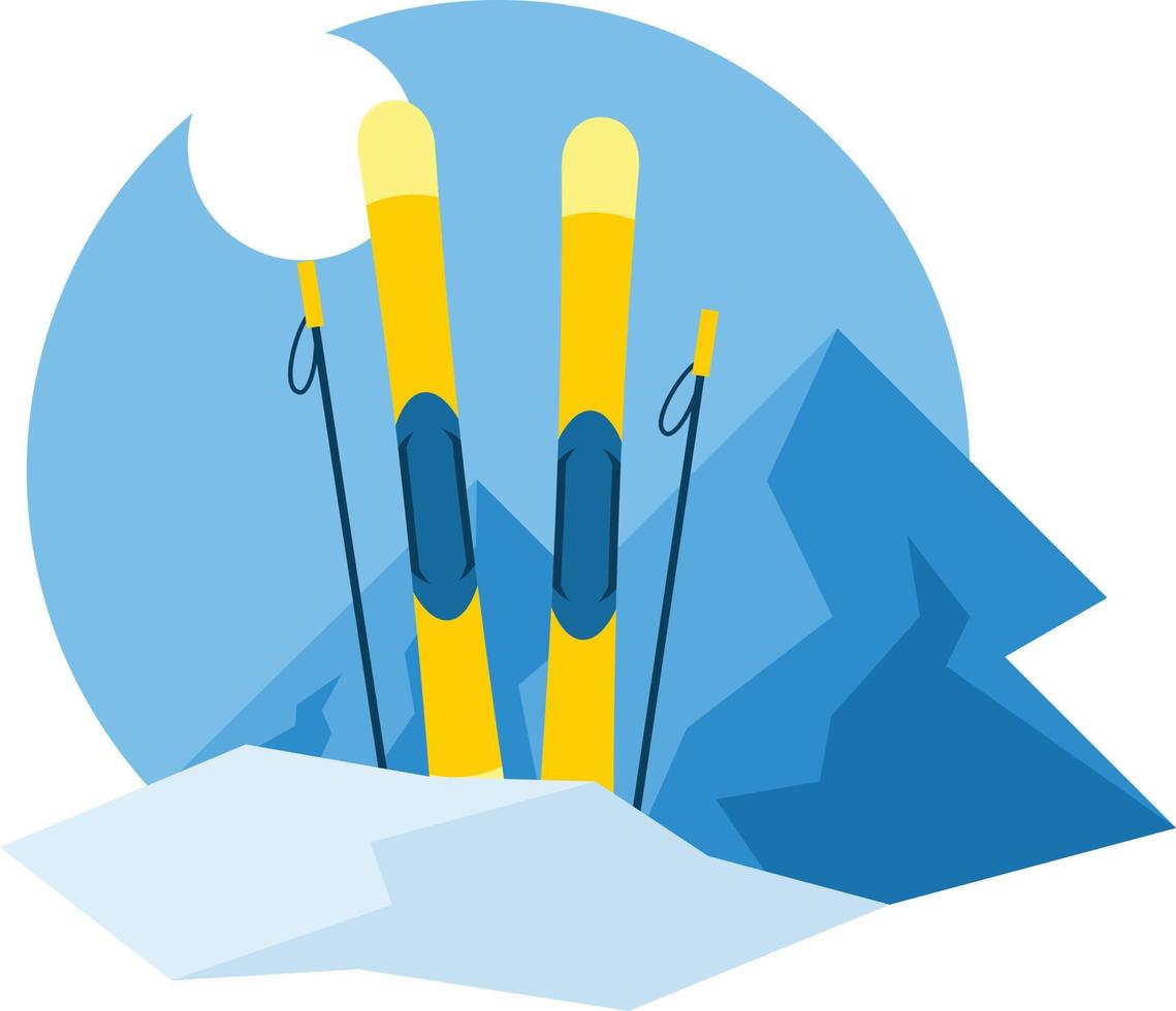 Vector Image Of Skis Stuck In The Snow