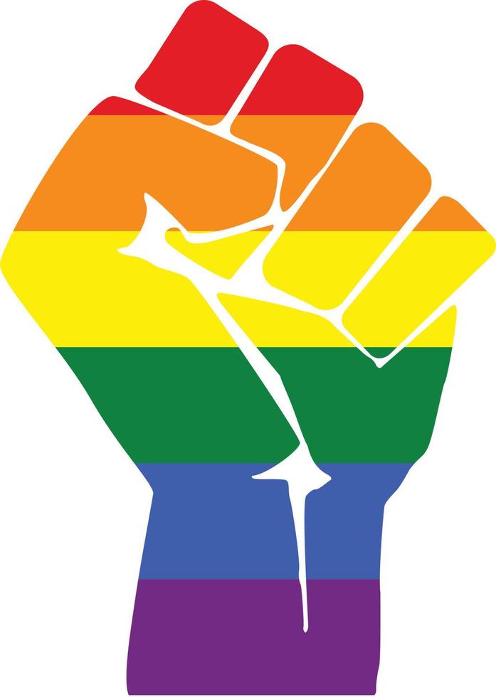 Vector Image Of A Clenched Fist With Lgbt Colors