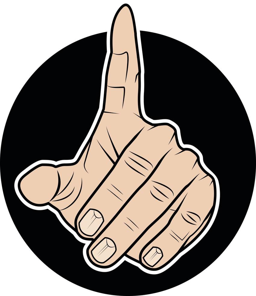 Hand Gesture, Raised Index Finger vector