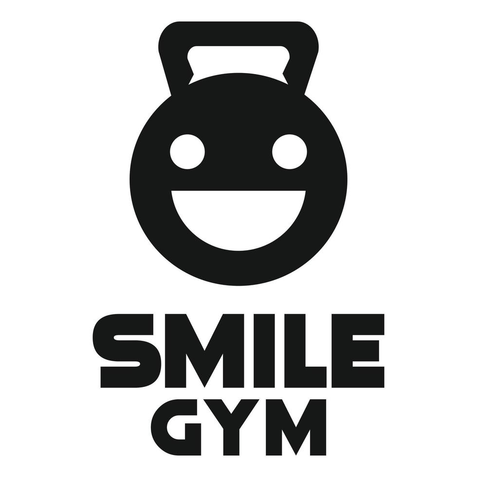 Modern vector flat design simple minimalist logo template of smile happy laugh gym fitness head mascot character vector collection for brand, emblem, label, badge. Isolated on white background.