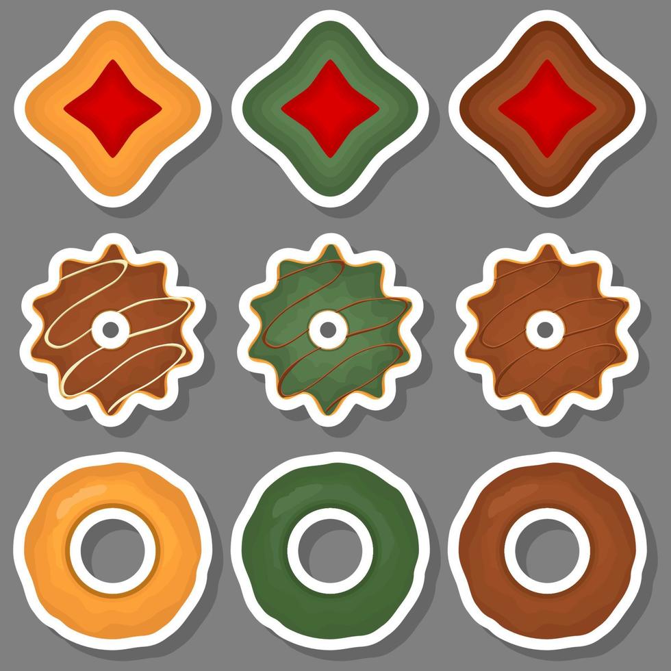 Big set homemade cookie different taste in pastry biscuit vector