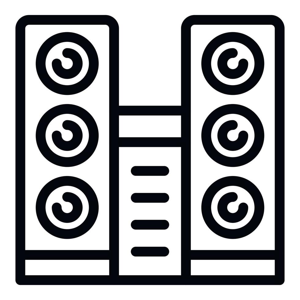 Puppet theater speakers icon outline vector. Stage sound vector
