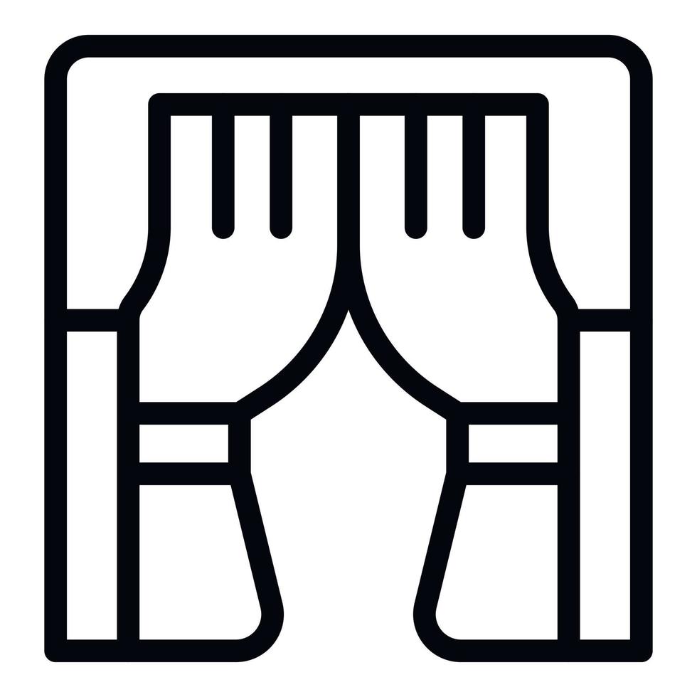 Show curtain icon outline vector. Theater puppet vector