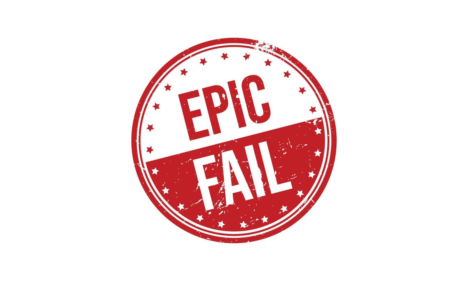 Epic Fail Rubber Stamp. Epic Fail Rubber Grunge Stamp Seal Vector Illustration