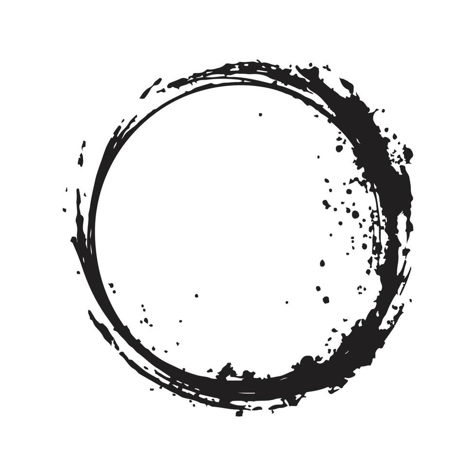 circle, vintage logo concept black and white color, hand drawn illustration vector