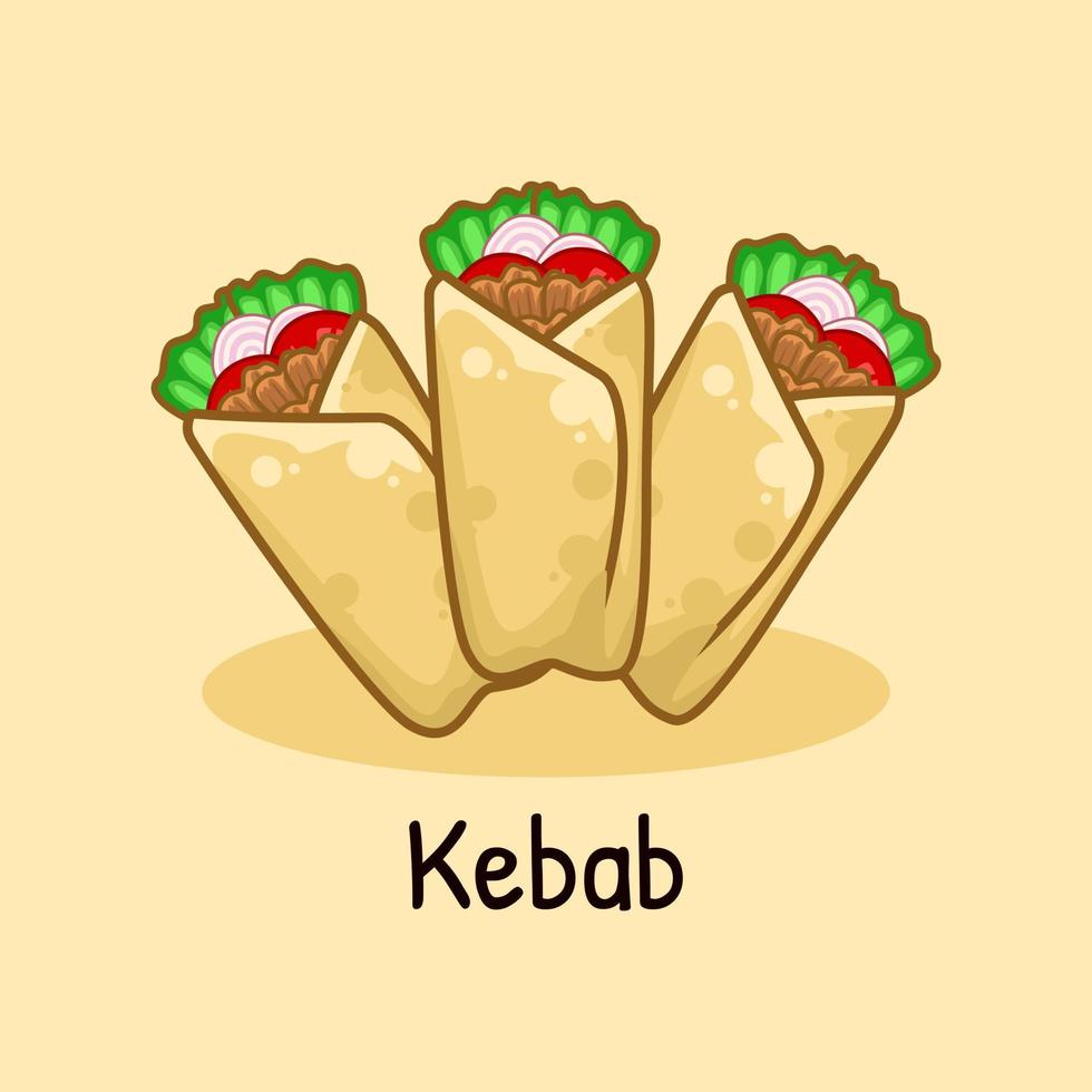 Kebab beef asian popular food vector