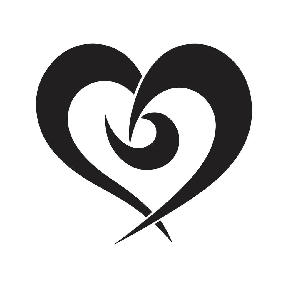 love, vintage logo concept black and white color, hand drawn illustration vector