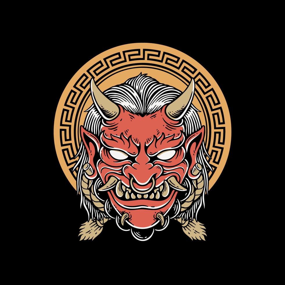 Illustration vector graphic of akuma ronin japanese suitable for t-shirt design