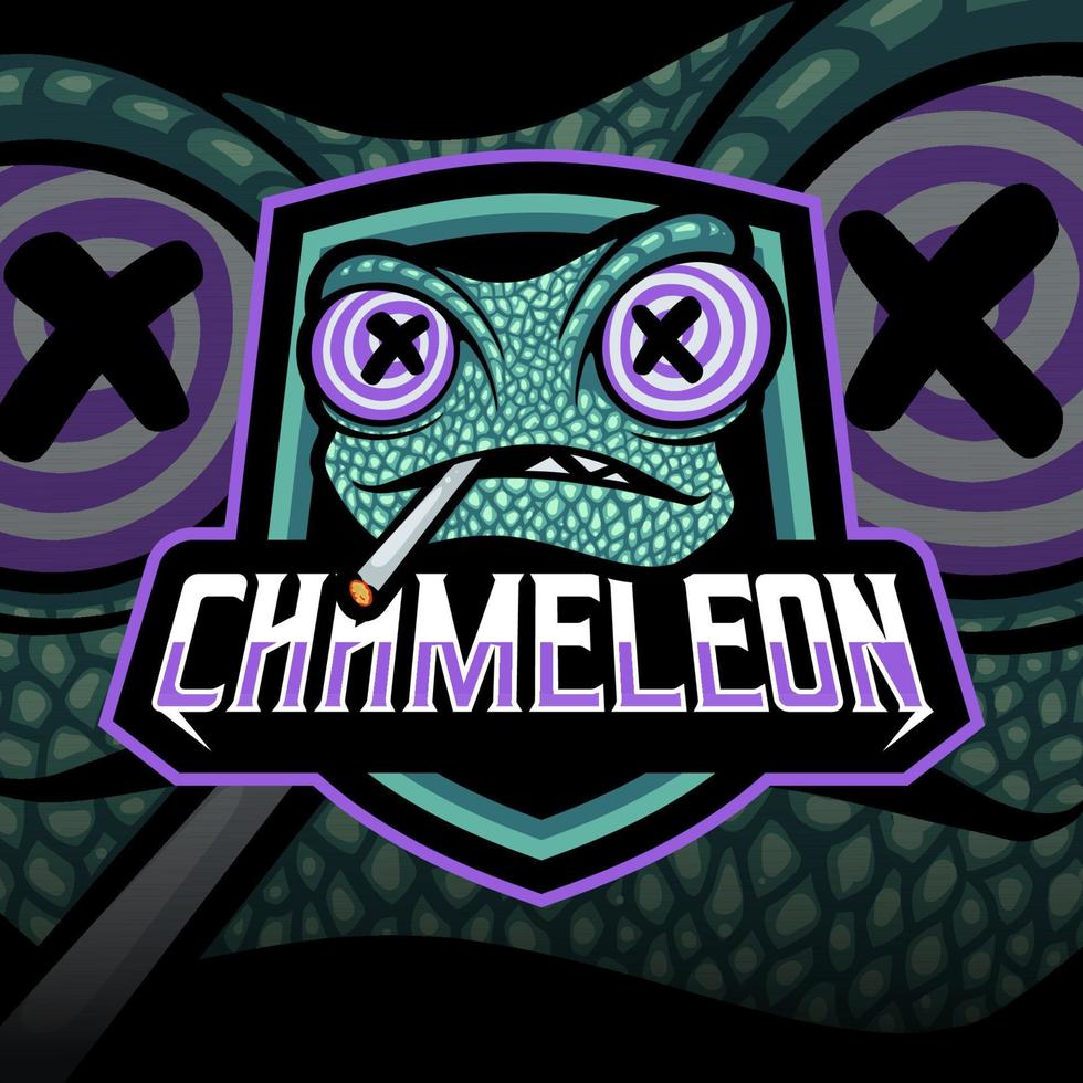 Mascot of Chameleon that is suitable for e-sport gaming logo template vector