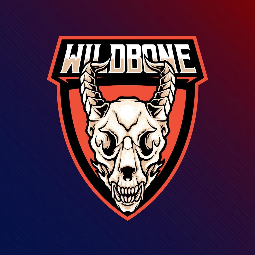 Mascot of wild dragon skull that is suitable for e-sport gaming logo template vector