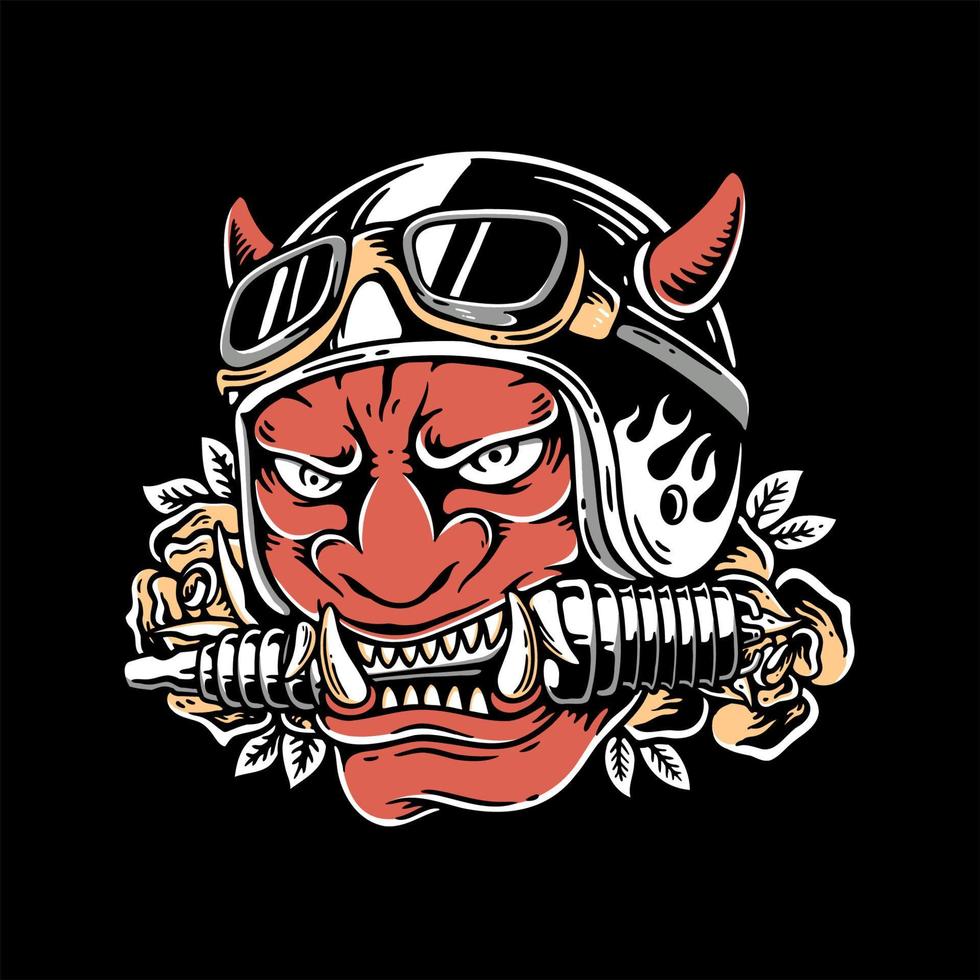 Illustration vector graphic of devil motor club suitable for t-shirt design