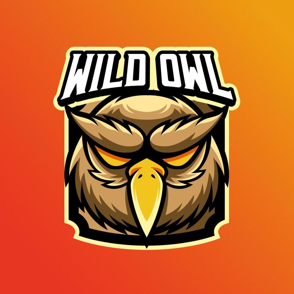 Mascot of wild owl that is suitable for e-sport gaming logo template vector