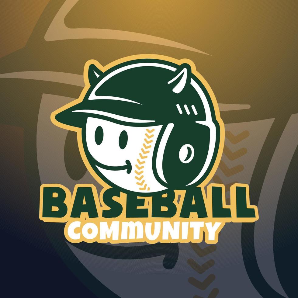 Mascot of Ball Baseball that is suitable for e-sport gaming logo template vector