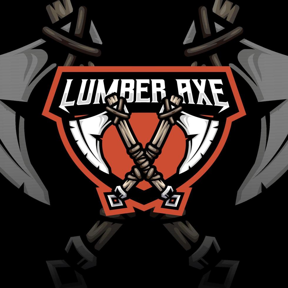 Mascot of Lumber Ancient Ax that is suitable for e-sport gaming logo template vector