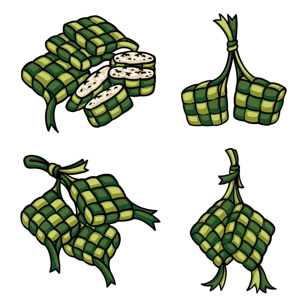 Illustration vector graphic of ketupat suitable for template design