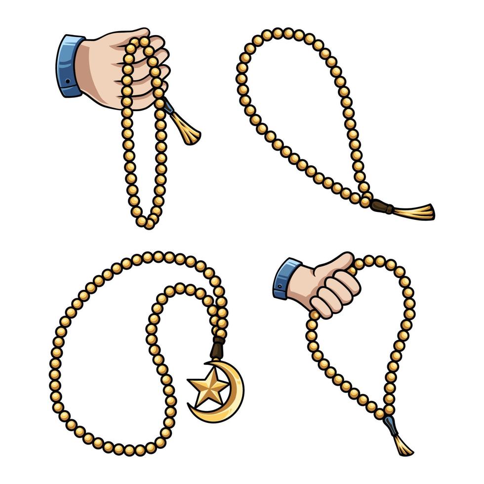 Illustration vector graphic of tasbih suitable for template design