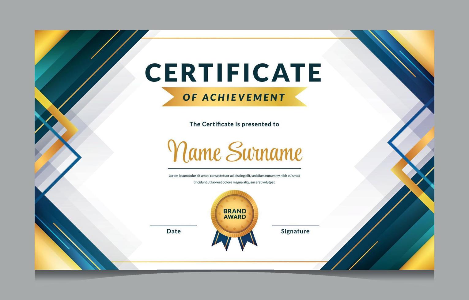 Geometric Professional Certificate of Achievement vector