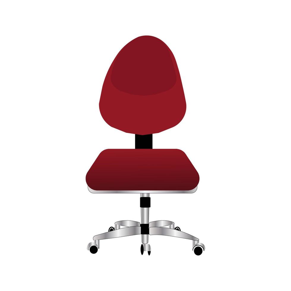 Red office chair.Isolated desk chair vector