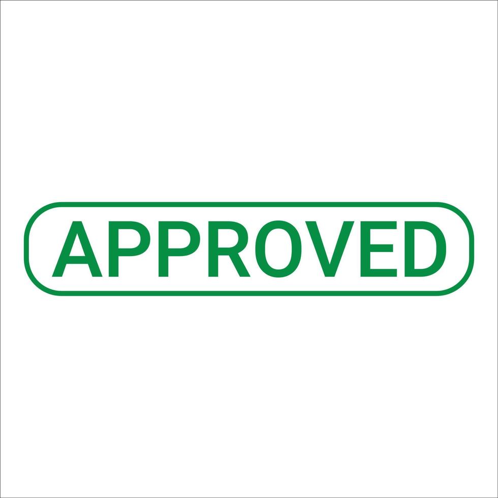 Approved green word stamp vector