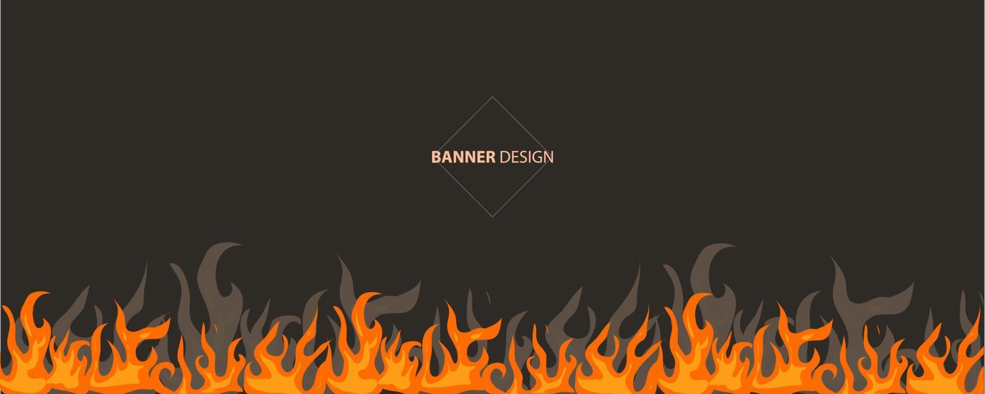 illustration of fire flame banner vector