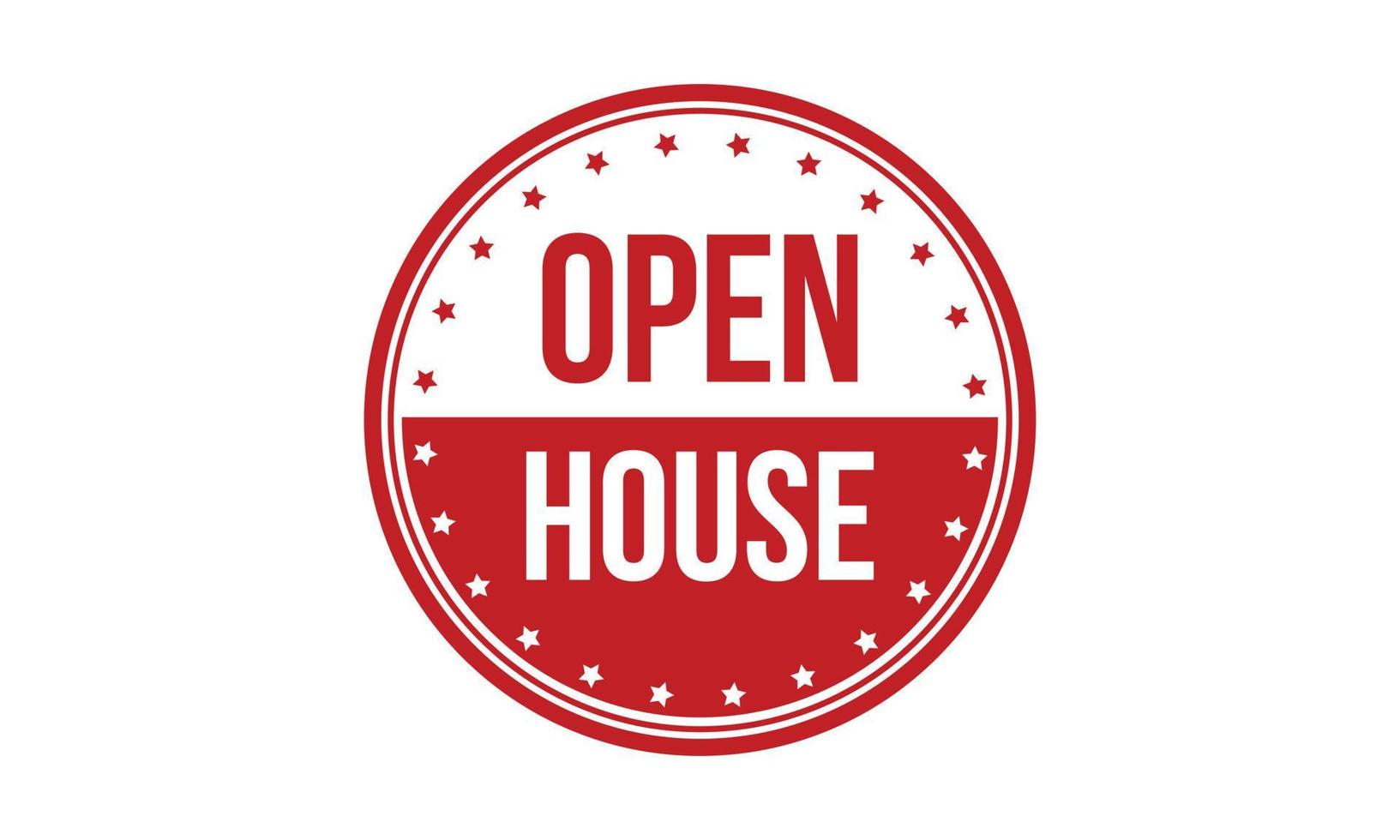 Open House Rubber Stamp Seal Vector