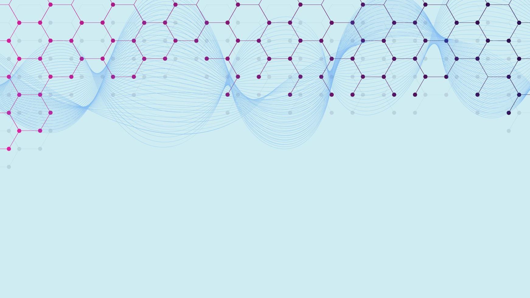 Hexagonal molecular structure background. Medical, chemistry, scientific, technology and science design concept. Vector illustration.
